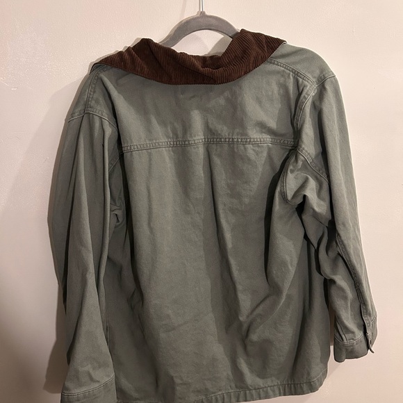 Vigoss Olive Utility Jacket with Chocolate Collar - Picture 3 of 3